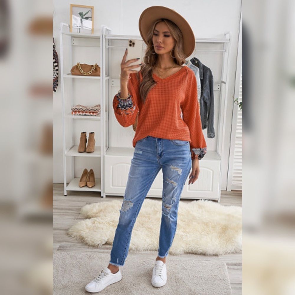 Waffle knit shirt
